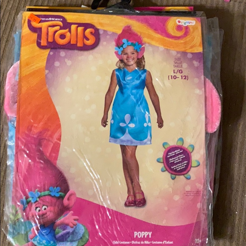 Girls Poppy TROLLS costume